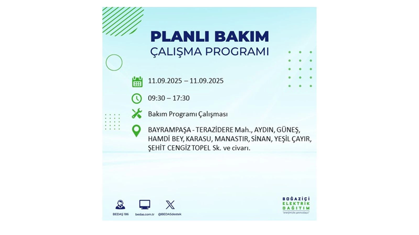 11 Eylül İstanbul’da elektrik kesintisi! Elektrikler ne zaman gelecek? BEDAŞ ilçe ilçe kesinti olacak mahalleleri duyurdu - Resim: 12