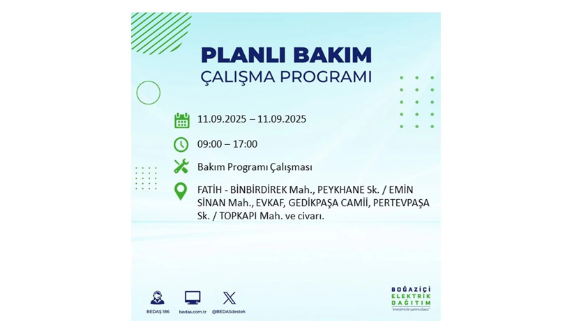 11 Eylül İstanbul’da elektrik kesintisi! Elektrikler ne zaman gelecek? BEDAŞ ilçe ilçe kesinti olacak mahalleleri duyurdu - Resim: 27