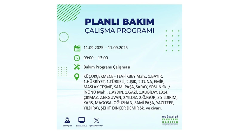 11 Eylül İstanbul’da elektrik kesintisi! Elektrikler ne zaman gelecek? BEDAŞ ilçe ilçe kesinti olacak mahalleleri duyurdu - Resim: 33