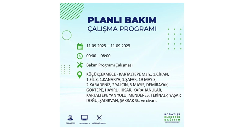 11 Eylül İstanbul’da elektrik kesintisi! Elektrikler ne zaman gelecek? BEDAŞ ilçe ilçe kesinti olacak mahalleleri duyurdu - Resim: 35