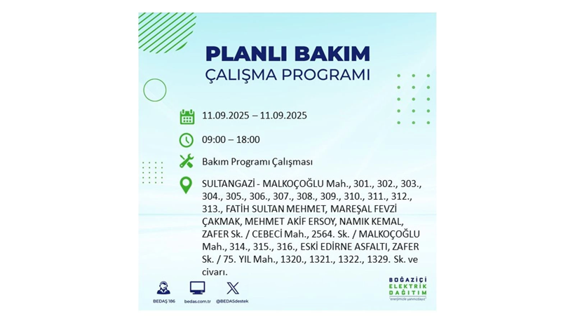 11 Eylül İstanbul’da elektrik kesintisi! Elektrikler ne zaman gelecek? BEDAŞ ilçe ilçe kesinti olacak mahalleleri duyurdu - Resim: 46
