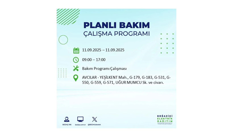 11 Eylül İstanbul’da elektrik kesintisi! Elektrikler ne zaman gelecek? BEDAŞ ilçe ilçe kesinti olacak mahalleleri duyurdu - Resim: 6
