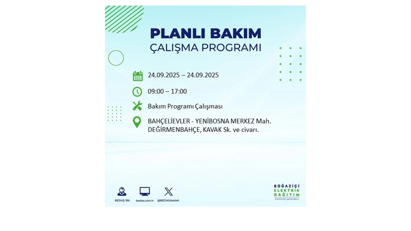 24 Eylül’de İstanbul’da büyük elektrik kesintisi! 24 ilçe listede - Resim: 14