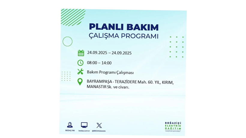 24 Eylül’de İstanbul’da büyük elektrik kesintisi! 24 ilçe listede - Resim: 24