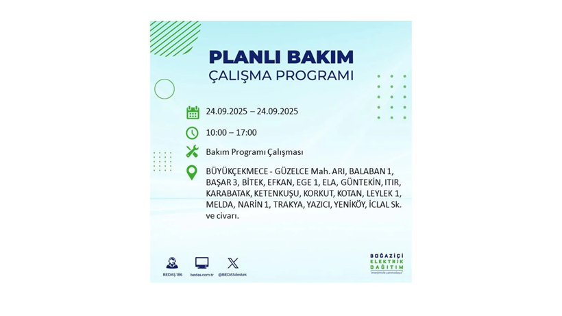 24 Eylül’de İstanbul’da büyük elektrik kesintisi! 24 ilçe listede - Resim: 29