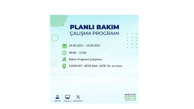 24 Eylül’de İstanbul’da büyük elektrik kesintisi! 24 ilçe listede - Resim: 37