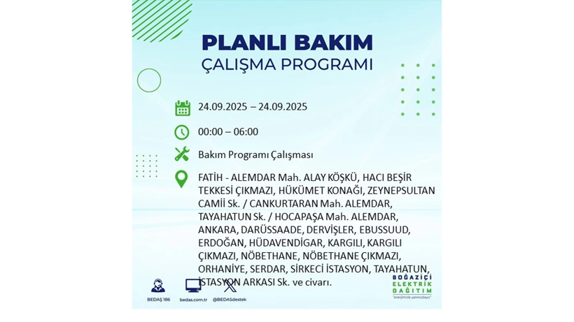 24 Eylül’de İstanbul’da büyük elektrik kesintisi! 24 ilçe listede - Resim: 45