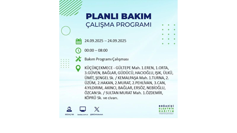 24 Eylül’de İstanbul’da büyük elektrik kesintisi! 24 ilçe listede - Resim: 65