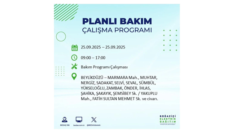 BEDAŞ duyurdu! Elektrik kesintisi saatler sürecek: 25 Eylül İstanbul elektrik kesintisi - Resim: 15
