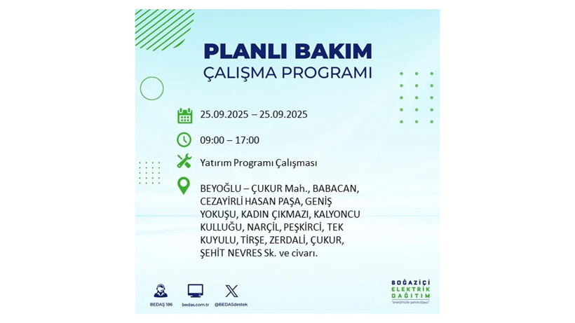 BEDAŞ duyurdu! Elektrik kesintisi saatler sürecek: 25 Eylül İstanbul elektrik kesintisi - Resim: 19