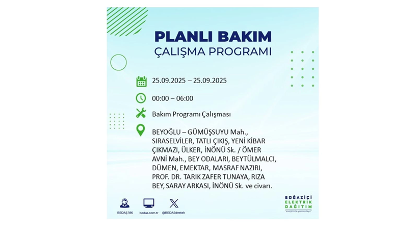 BEDAŞ duyurdu! Elektrik kesintisi saatler sürecek: 25 Eylül İstanbul elektrik kesintisi - Resim: 21