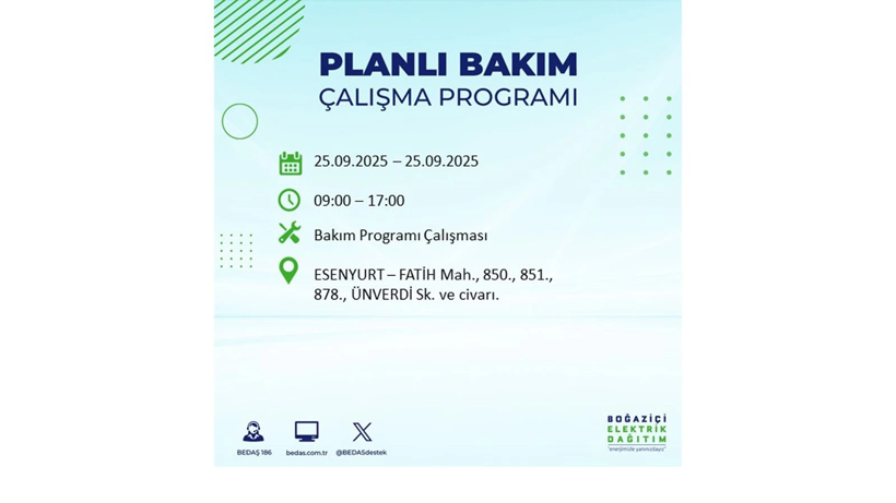 BEDAŞ duyurdu! Elektrik kesintisi saatler sürecek: 25 Eylül İstanbul elektrik kesintisi - Resim: 25