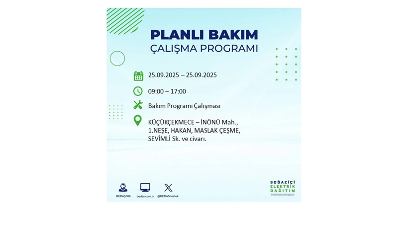 BEDAŞ duyurdu! Elektrik kesintisi saatler sürecek: 25 Eylül İstanbul elektrik kesintisi - Resim: 43