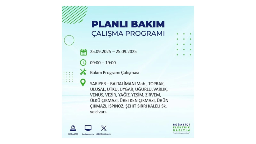 BEDAŞ duyurdu! Elektrik kesintisi saatler sürecek: 25 Eylül İstanbul elektrik kesintisi - Resim: 51