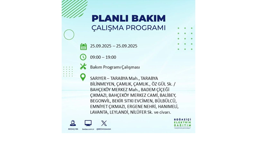 BEDAŞ duyurdu! Elektrik kesintisi saatler sürecek: 25 Eylül İstanbul elektrik kesintisi - Resim: 53