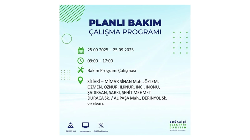 BEDAŞ duyurdu! Elektrik kesintisi saatler sürecek: 25 Eylül İstanbul elektrik kesintisi - Resim: 63