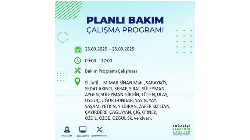 BEDAŞ duyurdu! Elektrik kesintisi saatler sürecek: 25 Eylül İstanbul elektrik kesintisi - Resim: 64