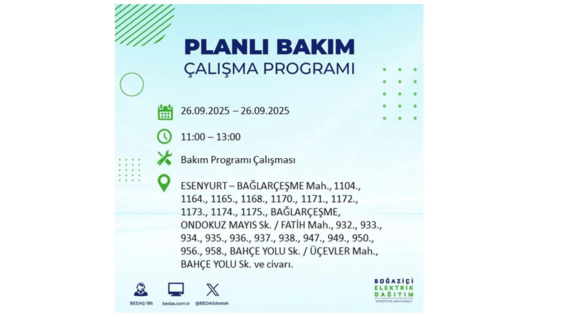 Elektrik kesintisi 9 saat sürecek: 26 Eylül İstanbul elektrik kesintisi - Resim: 30