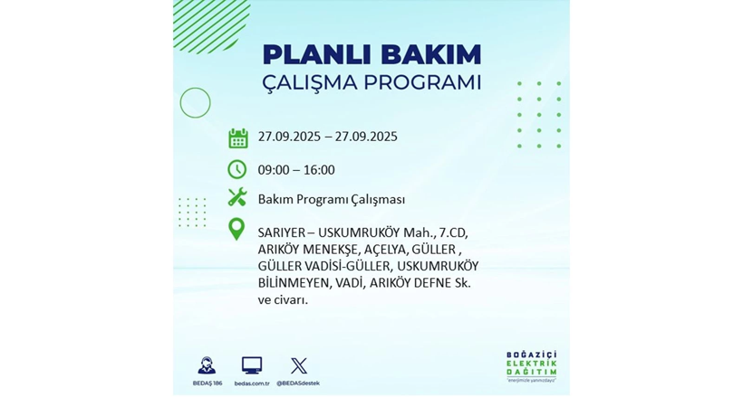 Elektrik kesintisinin olacağı ilçeler belli oldu: 27 Eylül elektrik kesintileri - Resim: 27