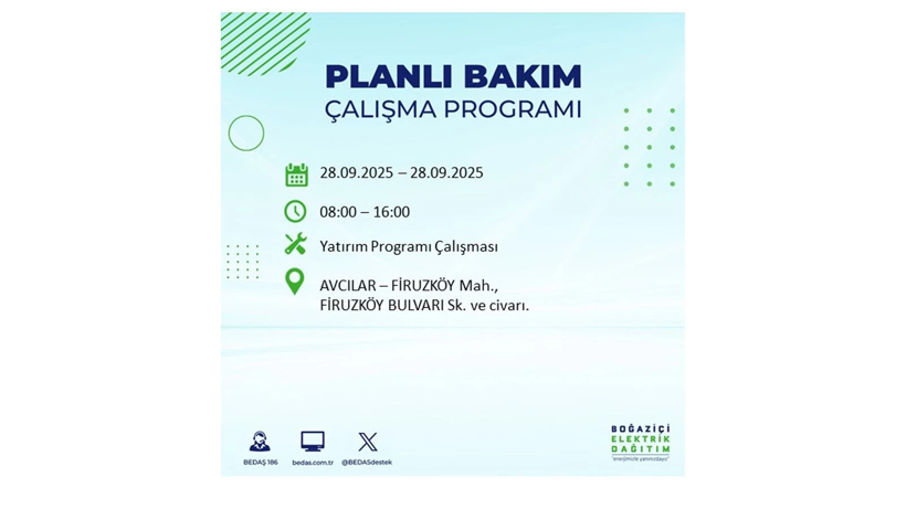 Uzun süreli elektrik kesintisi geliyor: 28 Eylül İstanbul elektrik kesintisi - Resim: 1