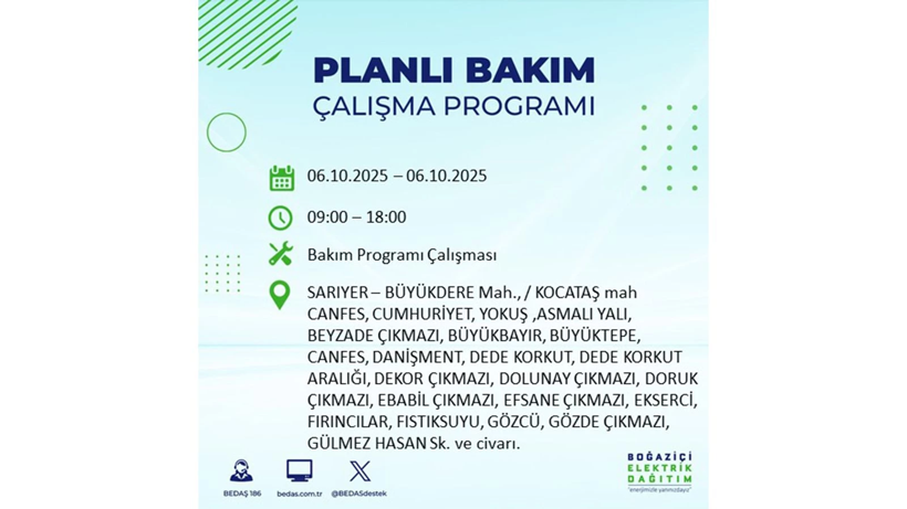 BEDAŞ saat vererek uyardı! İstanbul’da elektrik kesintisi! 6 Ekim elektrikler ne zaman gelecek? - Resim: 67