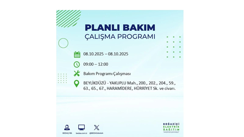 ⚠️ BEDAŞ saat vererek uyardı! İstanbul’da elektrikler ne zaman gelecek? 8 Ekim elektrik kesinti listesi - Resim: 21