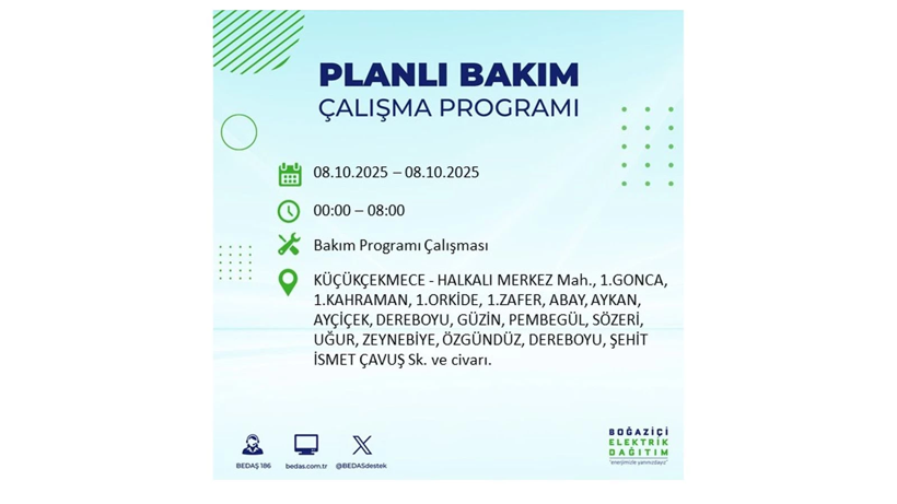 ⚠️ BEDAŞ saat vererek uyardı! İstanbul’da elektrikler ne zaman gelecek? 8 Ekim elektrik kesinti listesi - Resim: 50