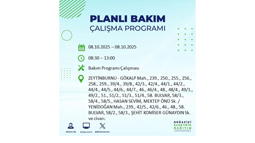 ⚠️ BEDAŞ saat vererek uyardı! İstanbul’da elektrikler ne zaman gelecek? 8 Ekim elektrik kesinti listesi - Resim: 71