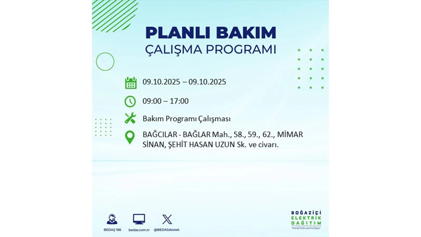 BEDAŞ saat vererek uyardı! İstanbul’da elektrik kesintisi! 9 Ekim elektrikler ne zaman gelecek? - Resim: 15