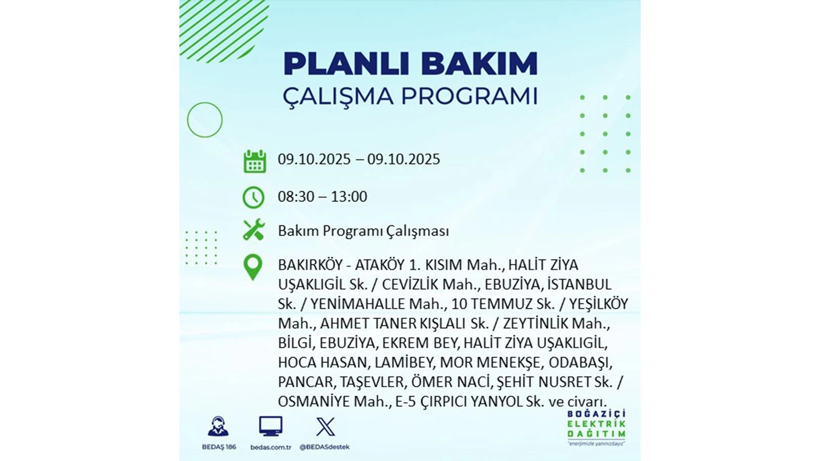 BEDAŞ saat vererek uyardı! İstanbul’da elektrik kesintisi! 9 Ekim elektrikler ne zaman gelecek? - Resim: 22