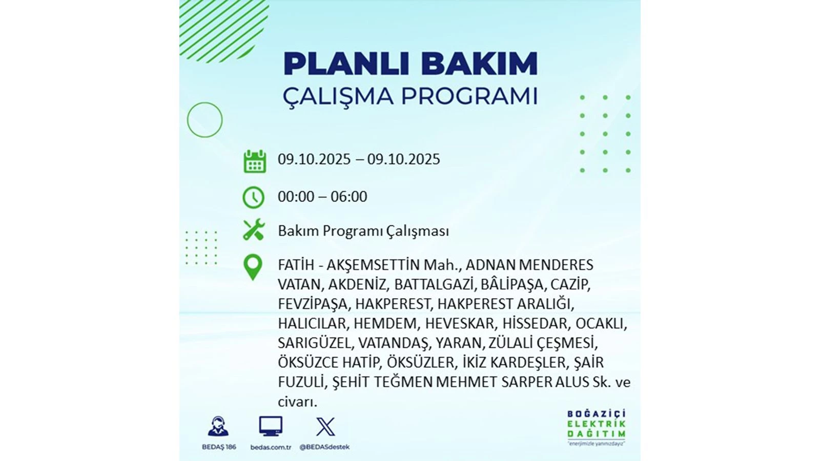 BEDAŞ saat vererek uyardı! İstanbul’da elektrik kesintisi! 9 Ekim elektrikler ne zaman gelecek? - Resim: 46