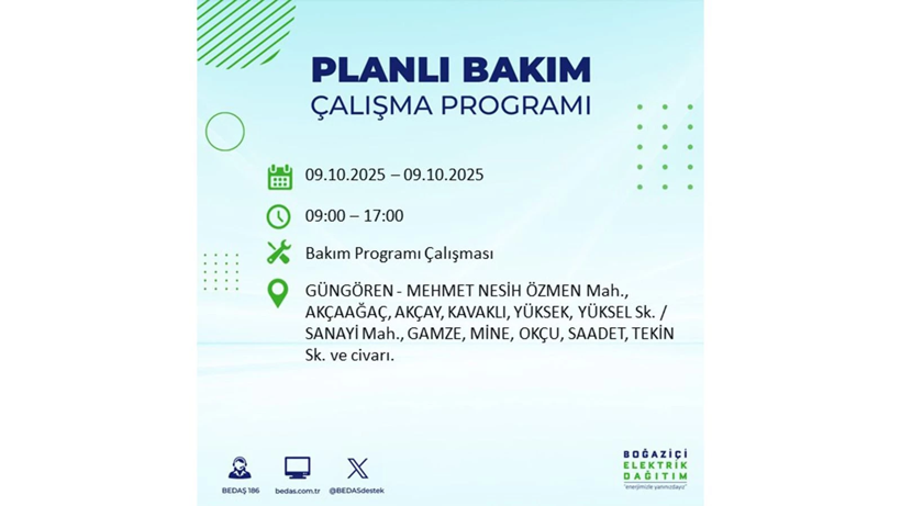BEDAŞ saat vererek uyardı! İstanbul’da elektrik kesintisi! 9 Ekim elektrikler ne zaman gelecek? - Resim: 50