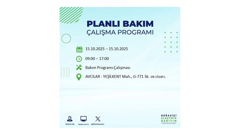 15 Ekim’de dikkat! İstanbul’da elektriklerin kesileceği ilçeler belli oldu - Resim: 11