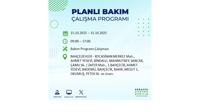 15 Ekim’de dikkat! İstanbul’da elektriklerin kesileceği ilçeler belli oldu - Resim: 17