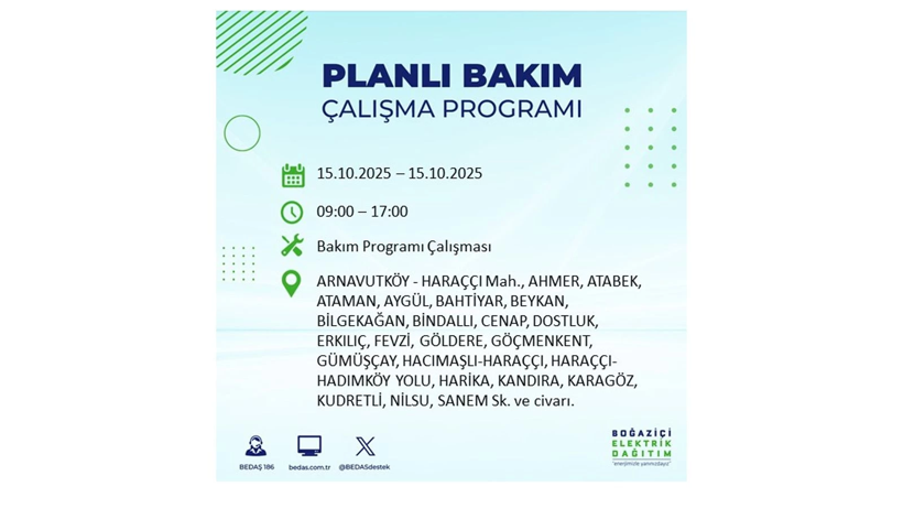 15 Ekim’de dikkat! İstanbul’da elektriklerin kesileceği ilçeler belli oldu - Resim: 2