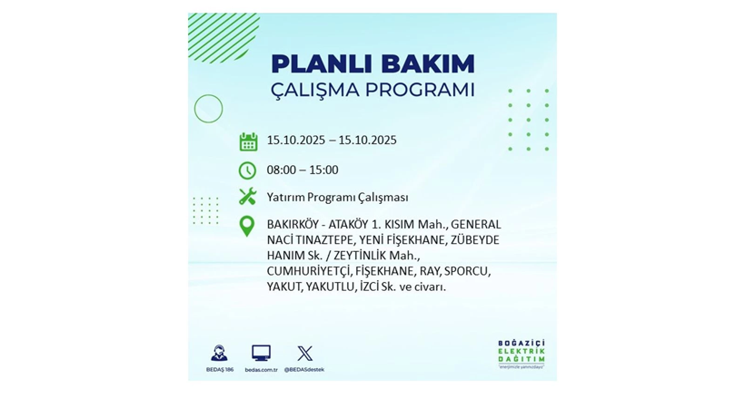 15 Ekim’de dikkat! İstanbul’da elektriklerin kesileceği ilçeler belli oldu - Resim: 22