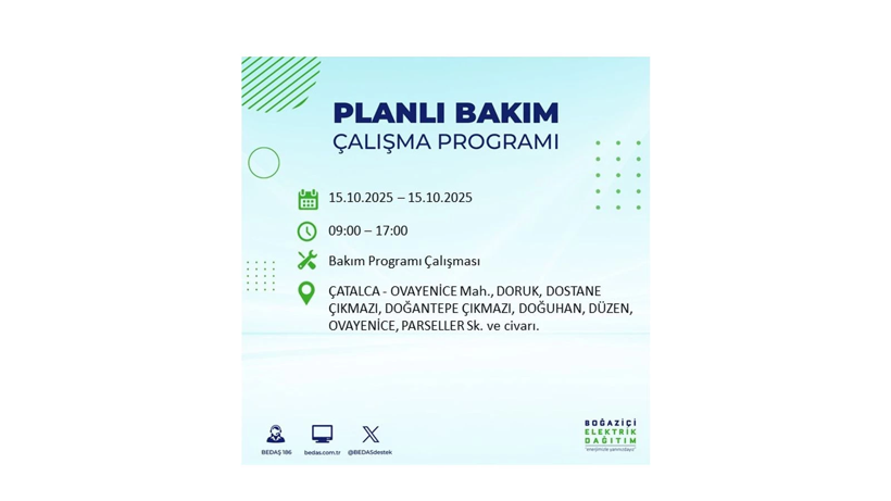 15 Ekim’de dikkat! İstanbul’da elektriklerin kesileceği ilçeler belli oldu - Resim: 33