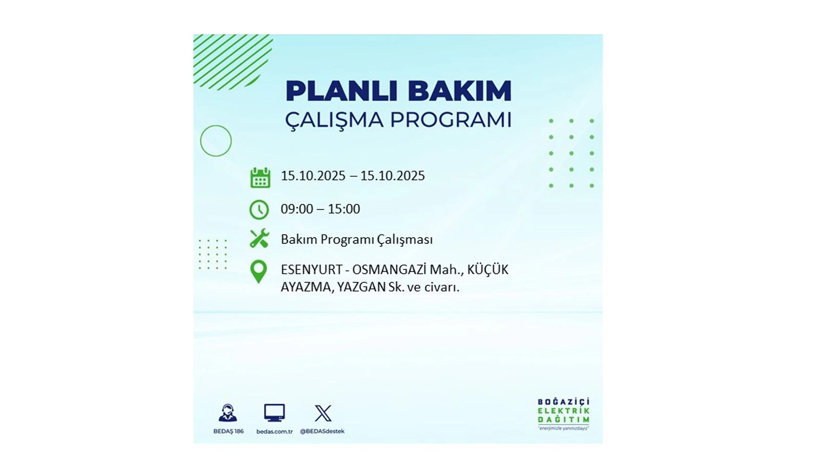 15 Ekim’de dikkat! İstanbul’da elektriklerin kesileceği ilçeler belli oldu - Resim: 42