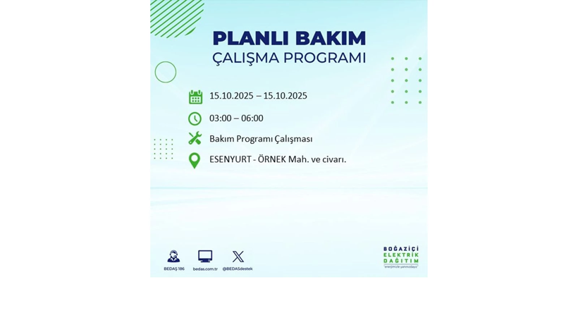 15 Ekim’de dikkat! İstanbul’da elektriklerin kesileceği ilçeler belli oldu - Resim: 43