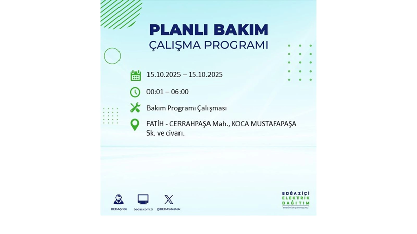 15 Ekim’de dikkat! İstanbul’da elektriklerin kesileceği ilçeler belli oldu - Resim: 49