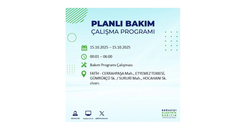 15 Ekim’de dikkat! İstanbul’da elektriklerin kesileceği ilçeler belli oldu - Resim: 52