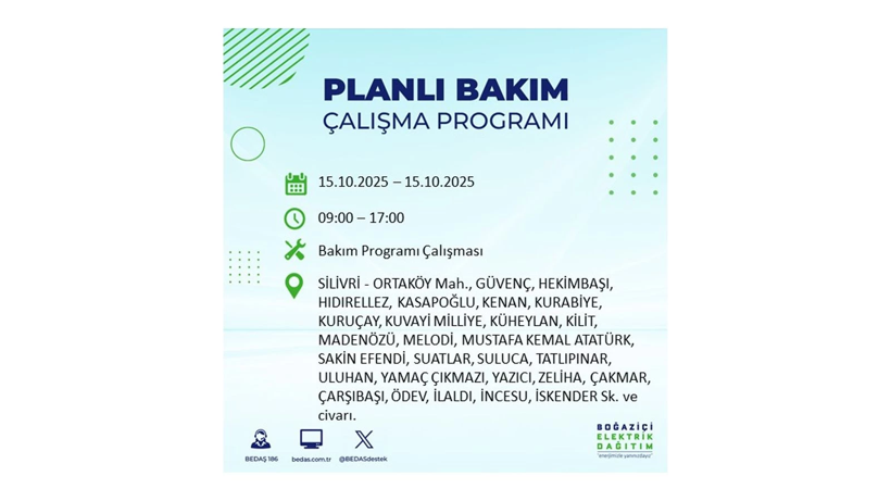 15 Ekim’de dikkat! İstanbul’da elektriklerin kesileceği ilçeler belli oldu - Resim: 64
