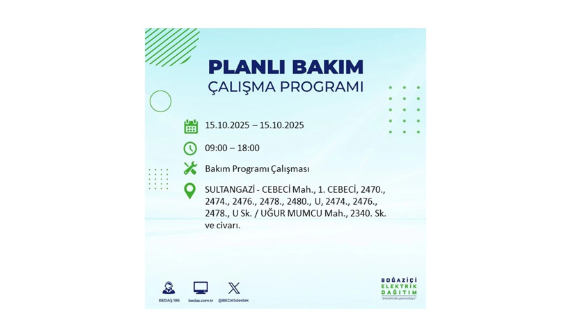15 Ekim’de dikkat! İstanbul’da elektriklerin kesileceği ilçeler belli oldu - Resim: 71