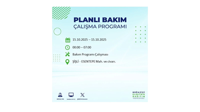 15 Ekim’de dikkat! İstanbul’da elektriklerin kesileceği ilçeler belli oldu - Resim: 72