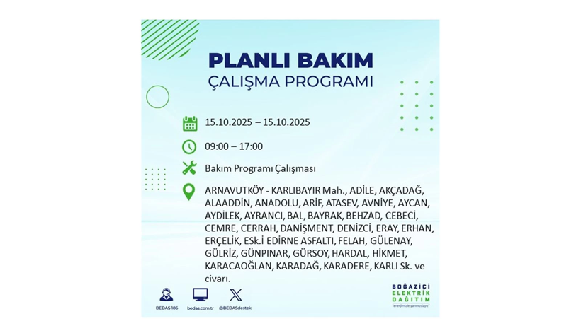 15 Ekim’de dikkat! İstanbul’da elektriklerin kesileceği ilçeler belli oldu - Resim: 9