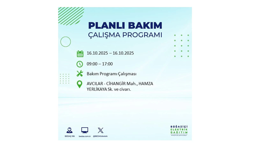 BEDAŞ saat vererek uyardı! İstanbul’da elektrik kesintisi! 16 Ekim elektrikler ne zaman gelecek? - Resim: 11