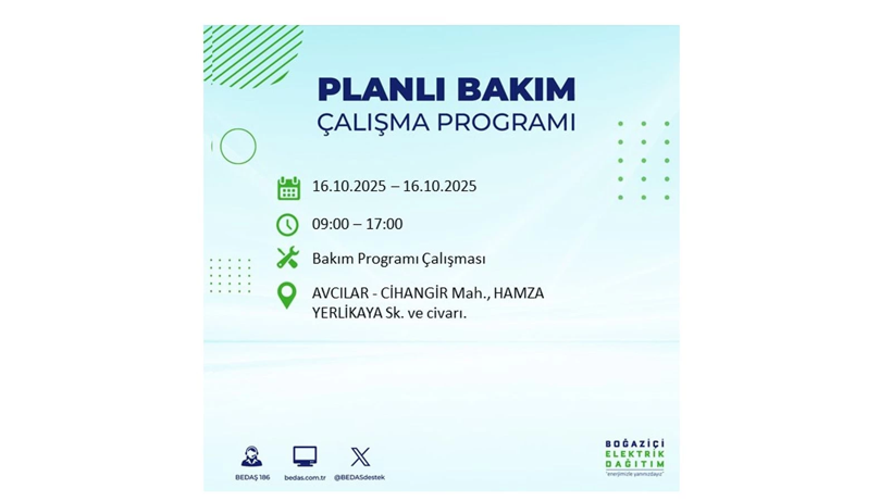 BEDAŞ saat vererek uyardı! İstanbul’da elektrik kesintisi! 16 Ekim elektrikler ne zaman gelecek? - Resim: 12