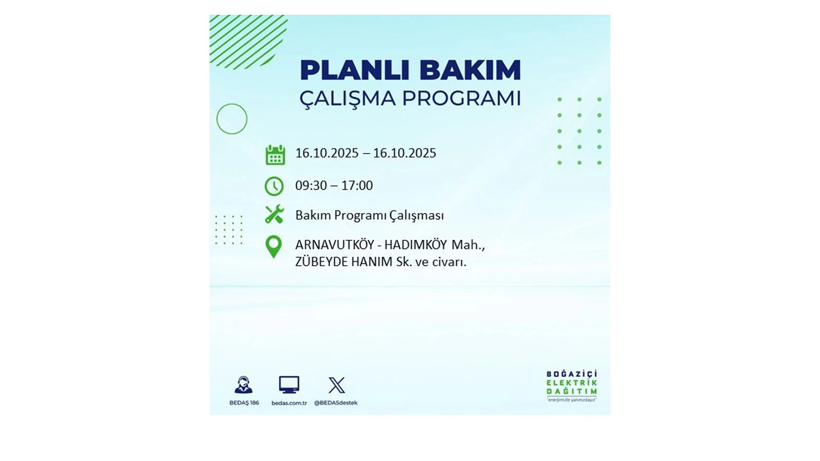 BEDAŞ saat vererek uyardı! İstanbul’da elektrik kesintisi! 16 Ekim elektrikler ne zaman gelecek? - Resim: 2