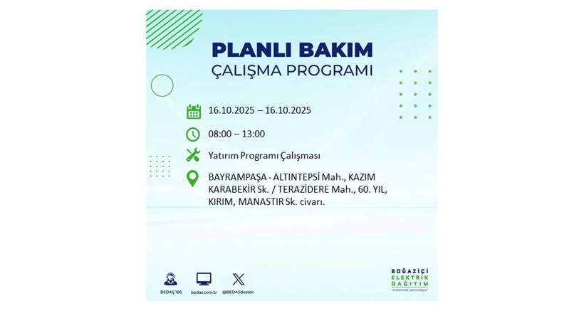 BEDAŞ saat vererek uyardı! İstanbul’da elektrik kesintisi! 16 Ekim elektrikler ne zaman gelecek? - Resim: 27