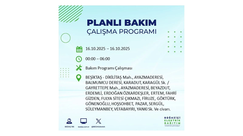 BEDAŞ saat vererek uyardı! İstanbul’da elektrik kesintisi! 16 Ekim elektrikler ne zaman gelecek? - Resim: 29